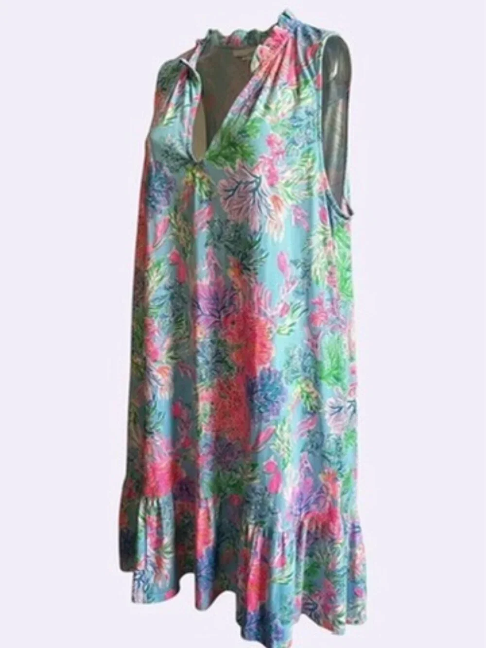 Lilly Pulitzer Women's MALONE Mini Dress Celestial Blue Cay To My Heart XXL NEW - Picture 3 of 8